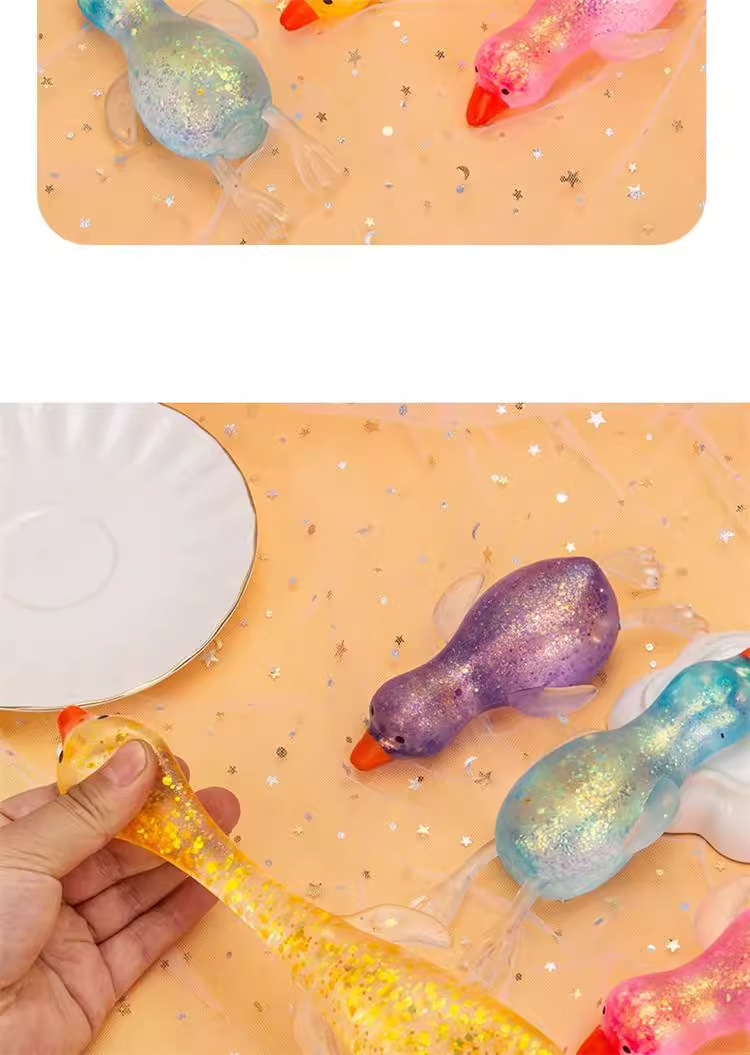 趣味捏捏乐极光麦芽糖冲鸭大鹅捏捏乐金粉亮片慢回弹创意儿童玩具详情13