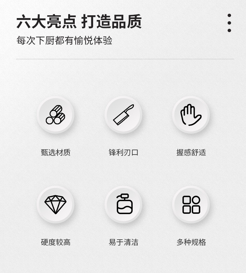 厨房不锈钢刀具套装肥仔柄披覆六件套六角钻石纹彩色礼品盒装刀具详情11
