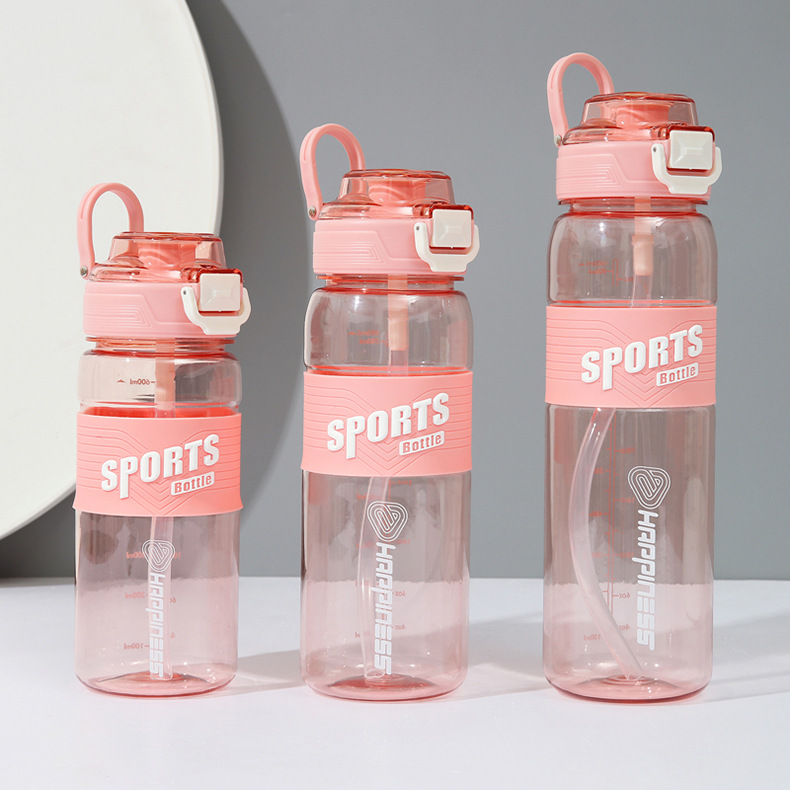 新款马卡龙色运动水杯大容量运动水壶便携女学生防摔塑料杯子吸管详情2
