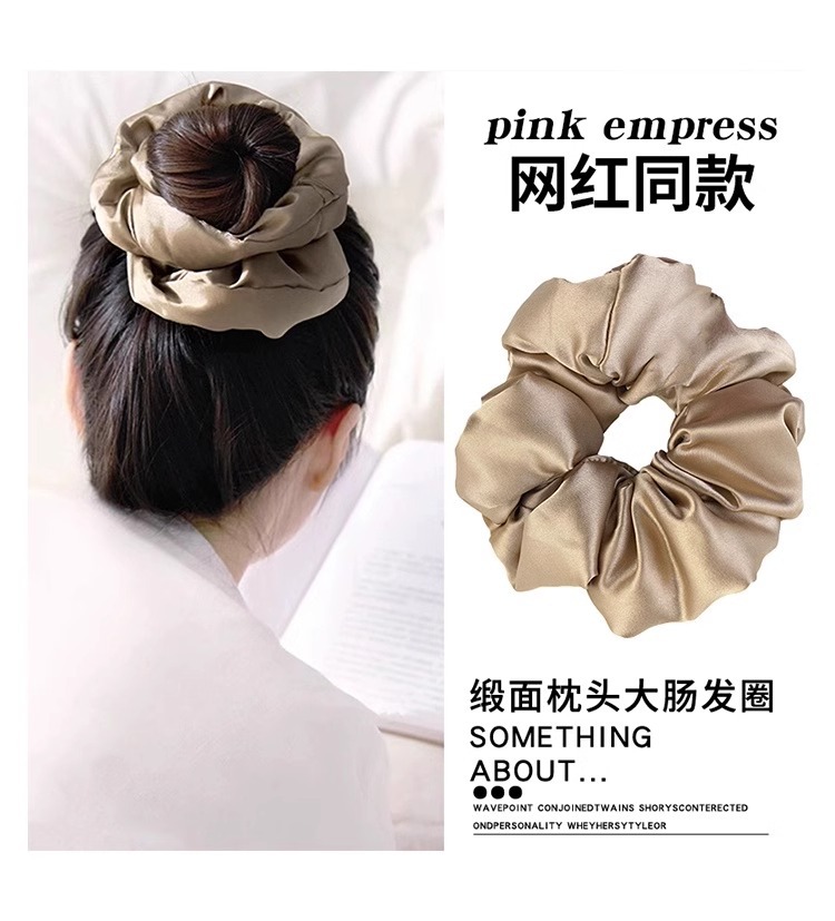 高级感枕头大肠发圈女网红超大号睡眠神器头绳丸子头发绳卷发头饰详情20