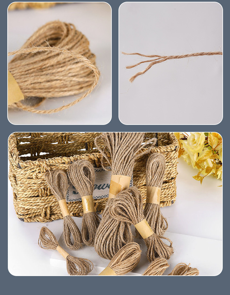 Kraft paper, fine hemp rope, Christmas decorative gift box, hand-woven hemp rope tag, cross-border supply of hemp rope pic 9