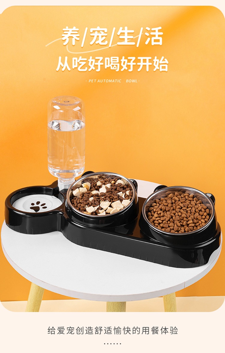 Cat bowl, ceramic double bowl, dog bowl, cat food bowl, cervical vertebrae protection, cat food bowl, drinking bowl, dog bowl, anti-tipping pet supplies pic 13