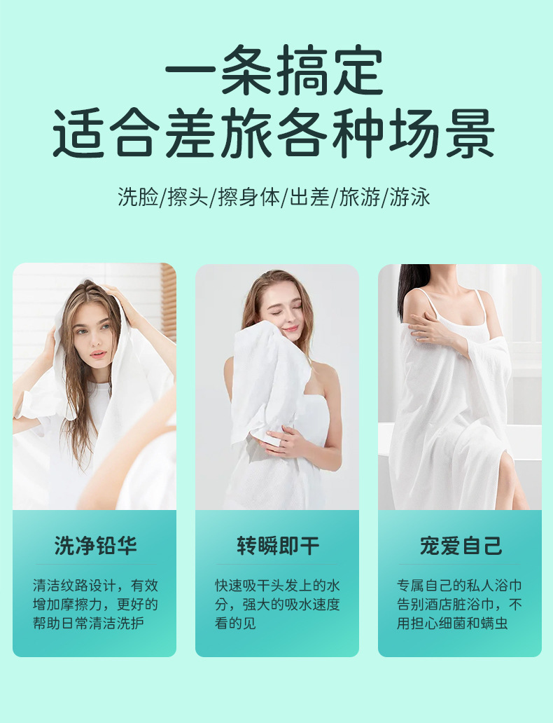 Portable compressed towel, disposable bath towel, individual packaging, pure cotton set, thickened hotel disposable towel compression pic 19