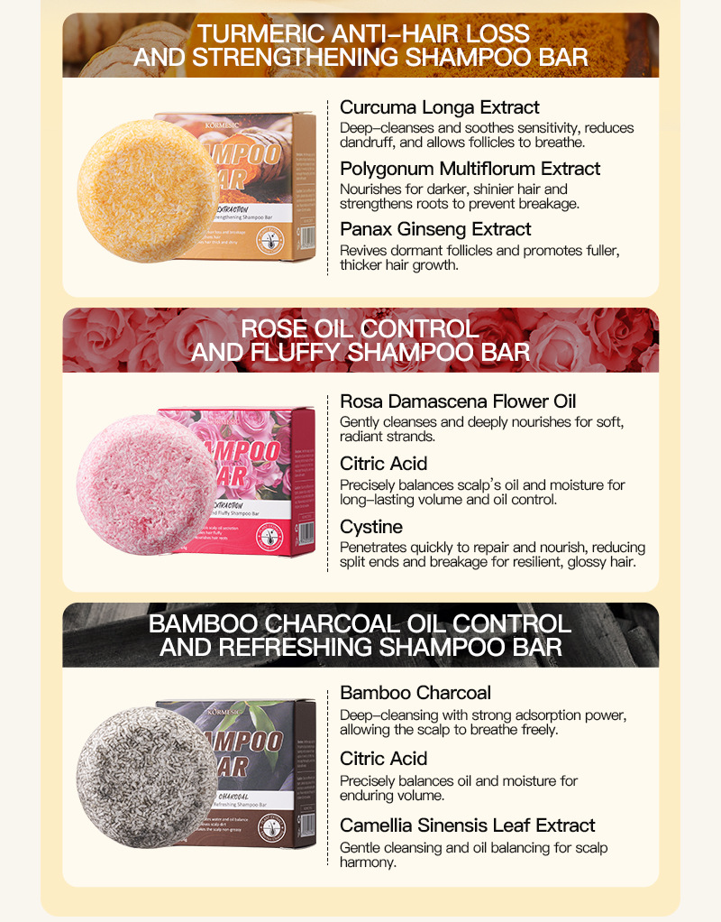 KORMESIC Anti-dandruff Shampoo bar Moisturizing and hydrating Scalp Cleansing Shampoo Bar wholesale pic 20