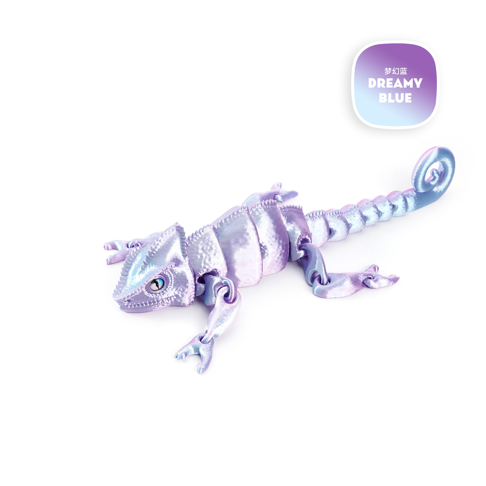 3D printed cross-border best-selling chameleon animal figurines, cute and adorable pets, movable one-piece joint design pic 9