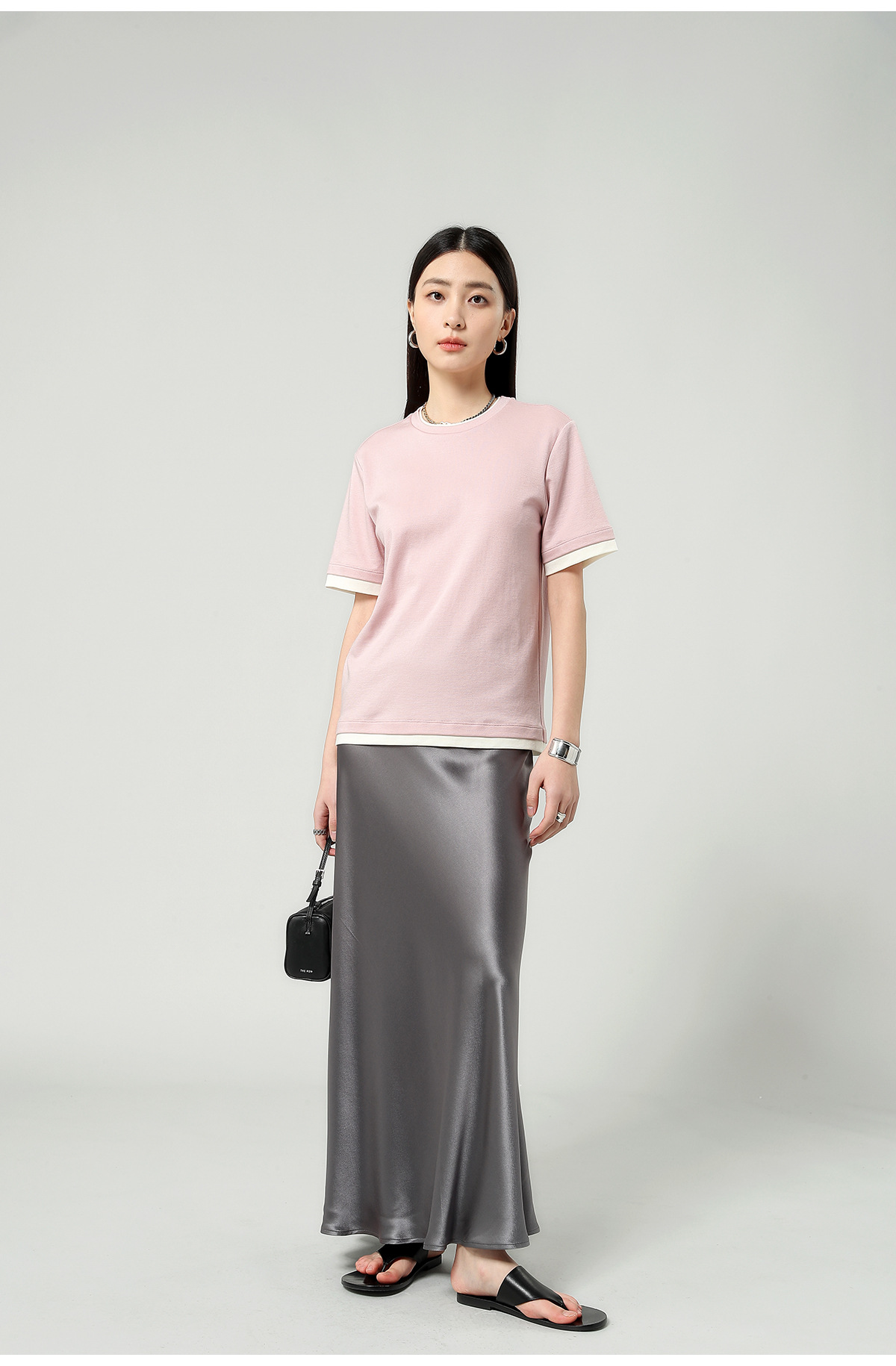 醋酸缎面丝光感柔软垂顺牛筋高腰长款半身裙女2025夏新款飘逸长裙详情26