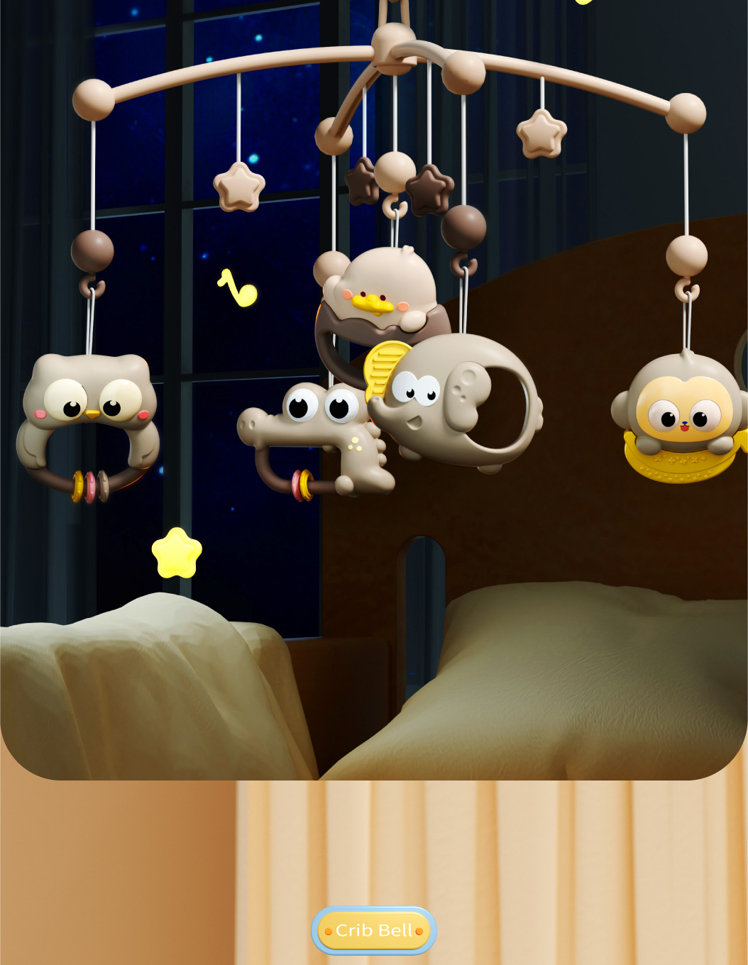 New baby bedside rattle, rotating bed pendant, baby comfort doll, hanging toy, gift, baby toy pic 7