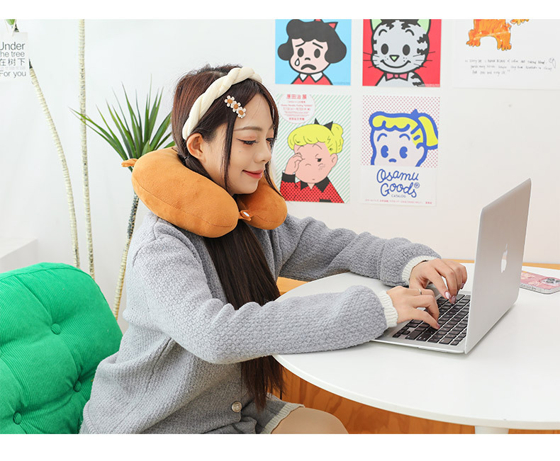 网红U型枕儿童学生午休睡觉创意便携式旅行坐车护颈头枕女生优选详情18