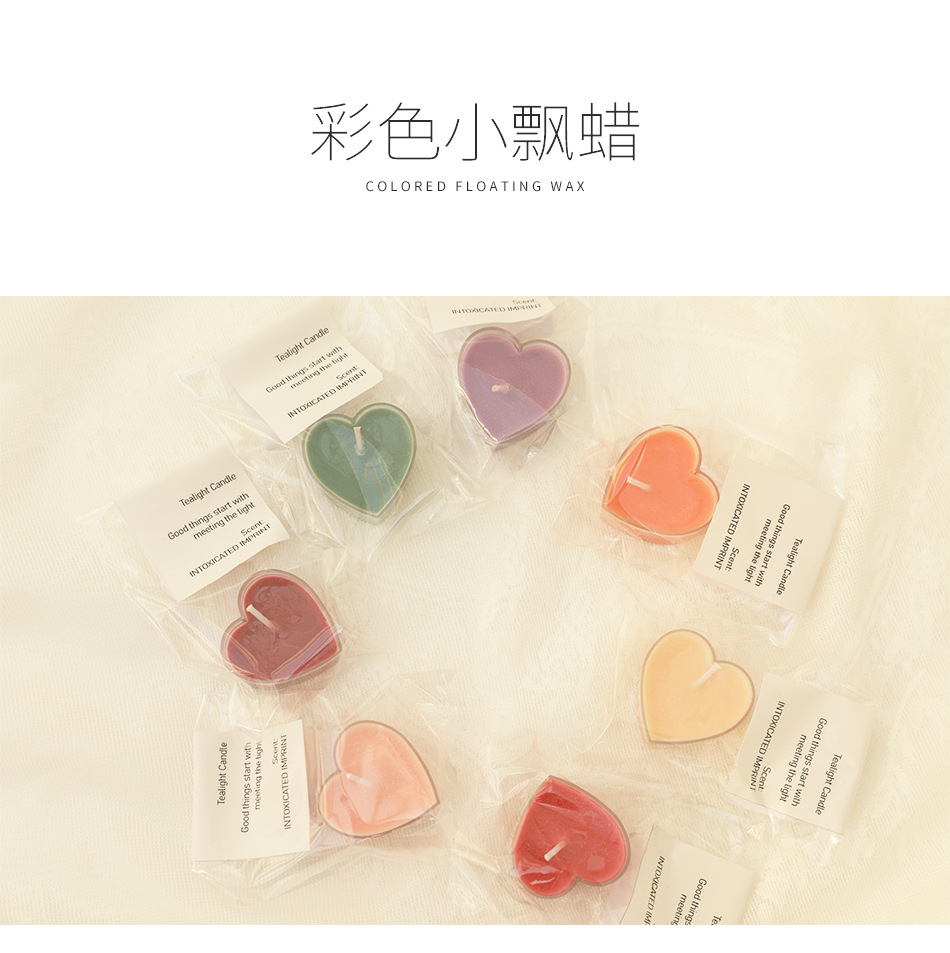 Wholesale heart-shaped candles, plant wax scented candles, birthday and proposal romance, heated for 4 hours, heart-shaped tea wax pic 1