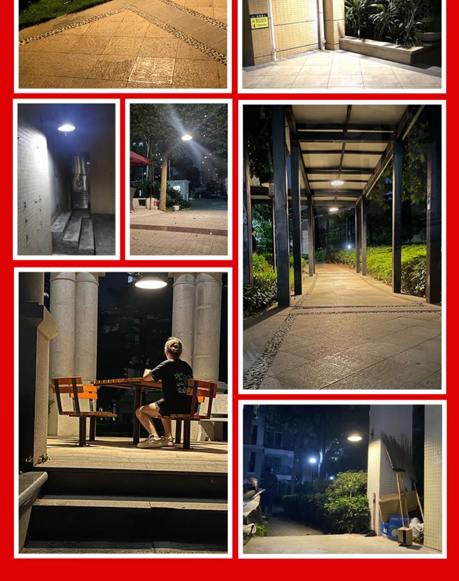 New solar-powered chandeliers, three-color indoor and outdoor lamps, garden lamps, household high-power ultra-bright lighting lamps, street lamps pic 4
