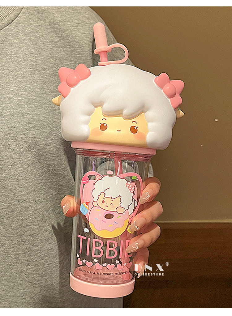 喜羊羊与灰太狼联名大头水杯儿童学生专用tritan吸管水壶随身水杯详情11