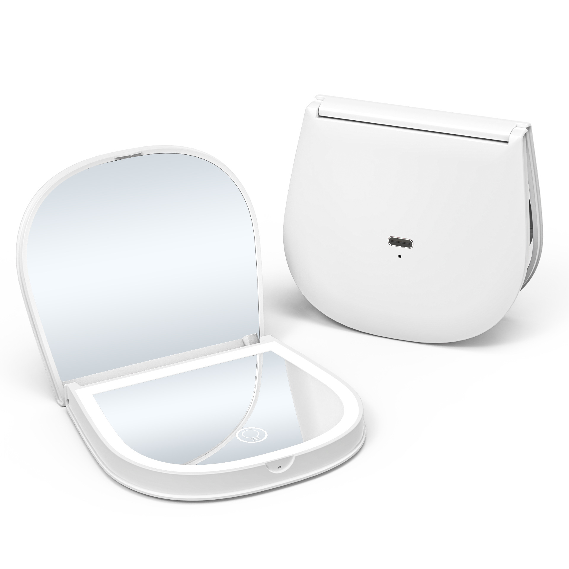 跨境智能镜子化妆镜2X放大款随身小镜子便携礼品led化妆镜子带灯详情10