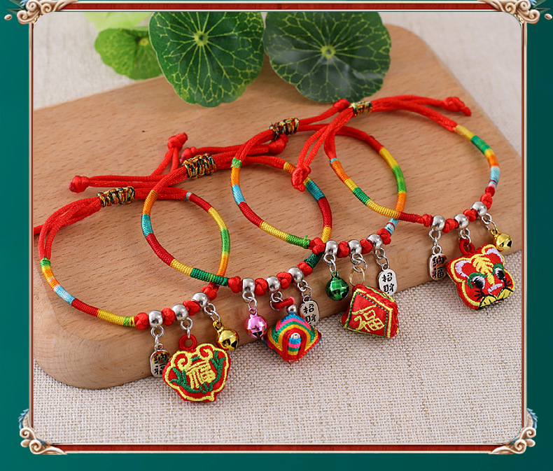 Wholesale of colorful rope bracelets with ethnic style for the Dragon Boat Festival, hand-woven small zongzi bracelets for adults, children and babies pic 24