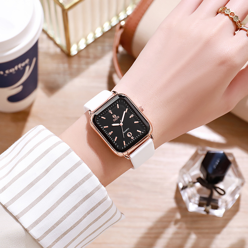 新款腕表手表女大表盘方形女表时尚轻奢防水石英小众百搭女士手表详情6