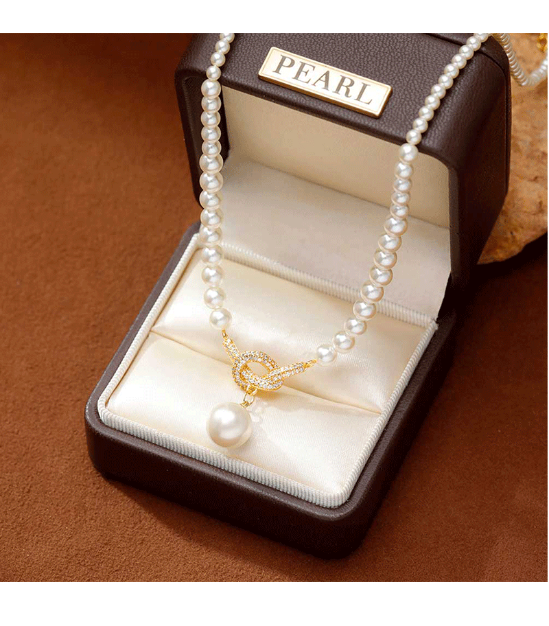 Hyacinth shijiazheng round collar de perlas de vidrio alto sentido luz lujo moda delicada temperamento clavícula cadena colgante gargantilla accesorios pic 6
