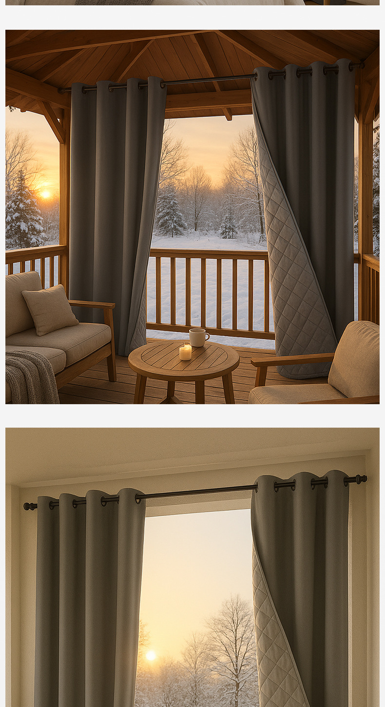 New winter cross-border cotton curtains windproof, warm, thickened, heat-insulating and cold-proof cotton sandwich finished export curtains curtains pic 14