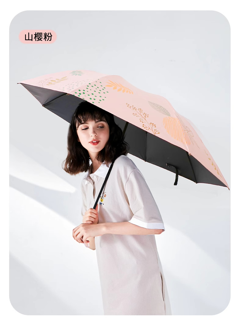 Paradise Umbrella Black Rubber Sun Protection and UV Protection umbrella, student all-weather umbrella, manual folding sunshade umbrella for men and women pic 20