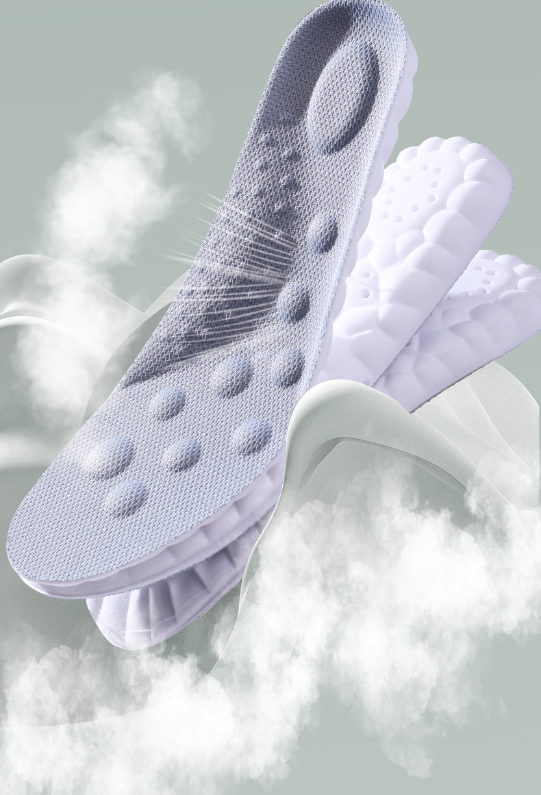 4D运动鞋垫男生女士PU足弓全垫防臭吸汗透气高弹减震休闲军训鞋垫详情9