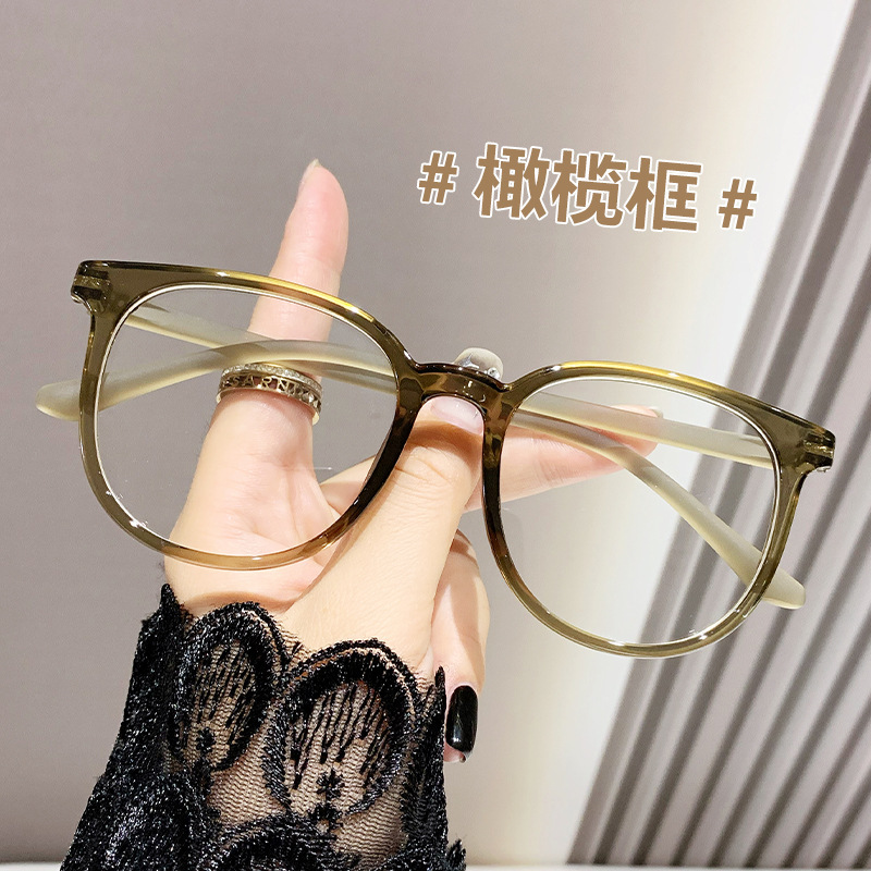 超轻素颜防蓝光眼镜架女大框网红茶色大脸显瘦配有度数冷眼镜框详情27