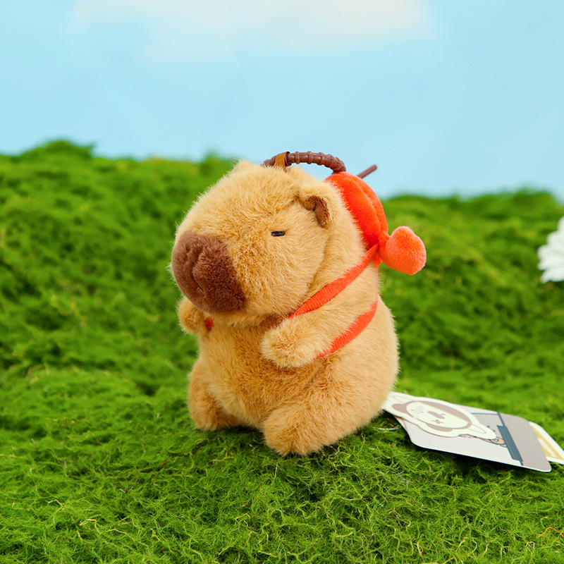 正版卡皮巴拉公仔可爱拉线水豚啪啪圈毛绒玩具挂件美拉德鼻涕玩偶详情11