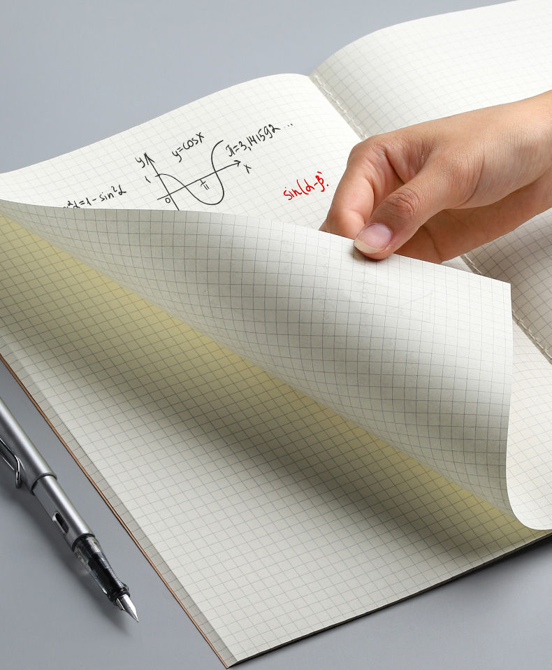 b5 notebook, white cover, simple student notebook, kraft paper, sewing line notebook, notepad, exercise book, blank horizontal line grid pic 7