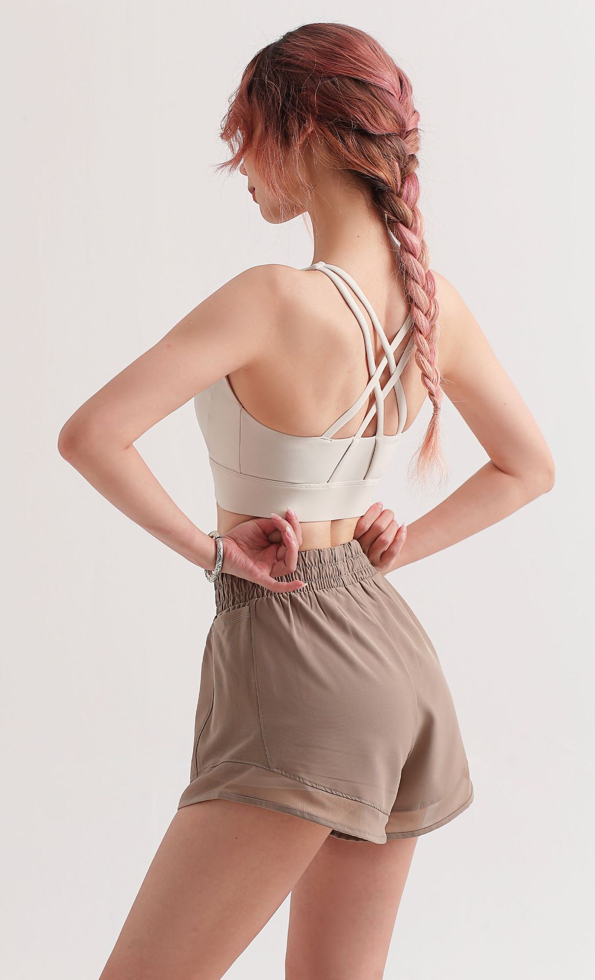 SS Medium-strength cool-feel zipper shock-absorbing sports underwear for women, summer nude feel, beautiful back yoga bra, running fitness vest pic 16