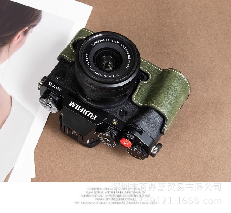 Suitable for Fujifilm X-T5 leather case base, X-T5 mirrorless camera bag, X-T5 protective case and half set camera bag pic 2