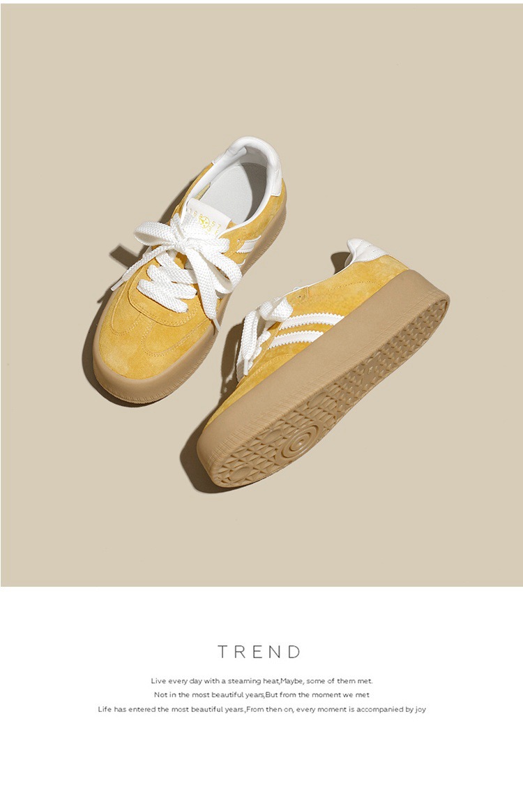 厚底拼色德训鞋女2025新款小个子增高百搭平底系带运动休闲阿甘鞋详情32