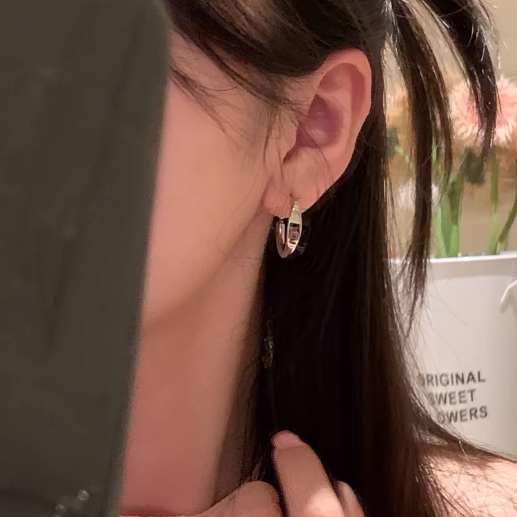素圈ins冷淡风耳圈耳环耳钉小众设计感高级耳扣耳饰蚊香盘耳夹女详情4