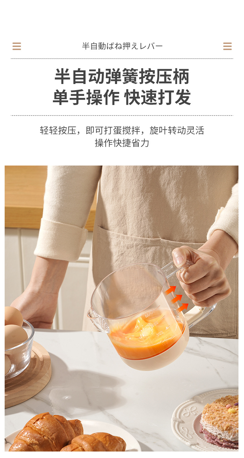 多功能手动打蛋器厨房食品级搅蛋器带刻度过滤大容量耐高温搅拌器详情5