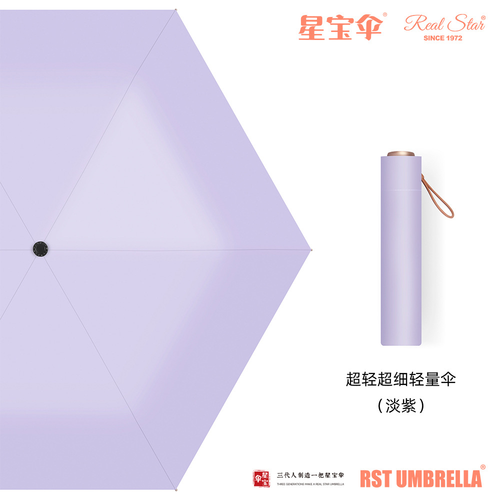 素色超轻防晒伞三折6股手动遮阳晴雨伞黑胶图层轻便雨伞详情19