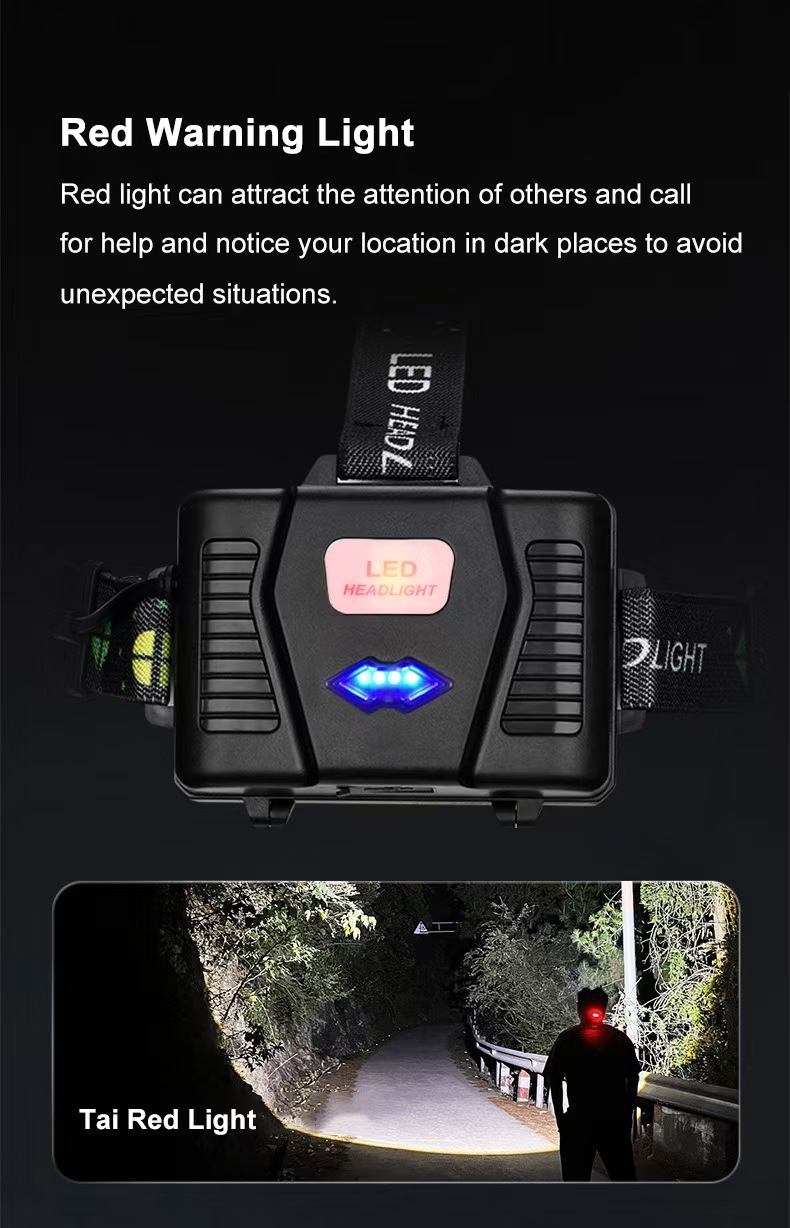 White laser high-intensity dual-light zoom headlamp, USB charging, outdoor night fishing, waterproof, long-lasting portable long-range headlamp pic 5