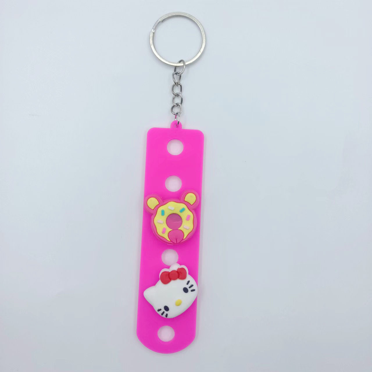 新款diy钥匙扣厂家洞洞钥匙扣卡通挂饰个性PVC钥匙板挂件装饰品配详情11
