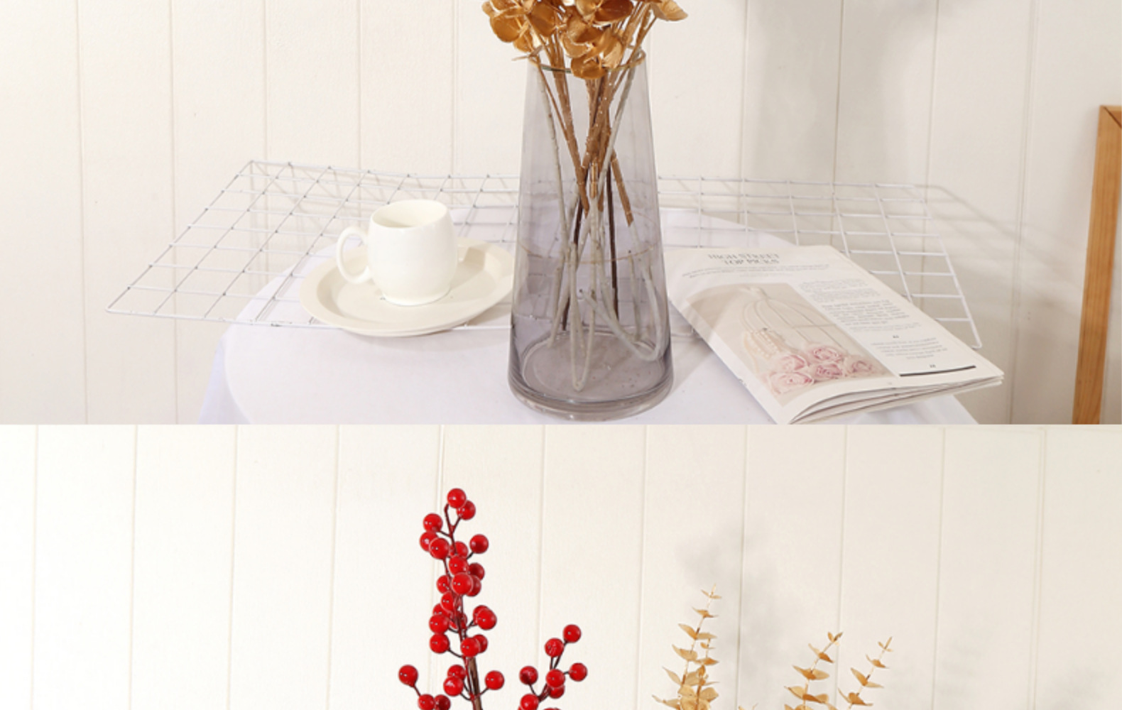 红果果仿真花福桶diy插花仿真冬青果新年装饰花年宵花批发详情15