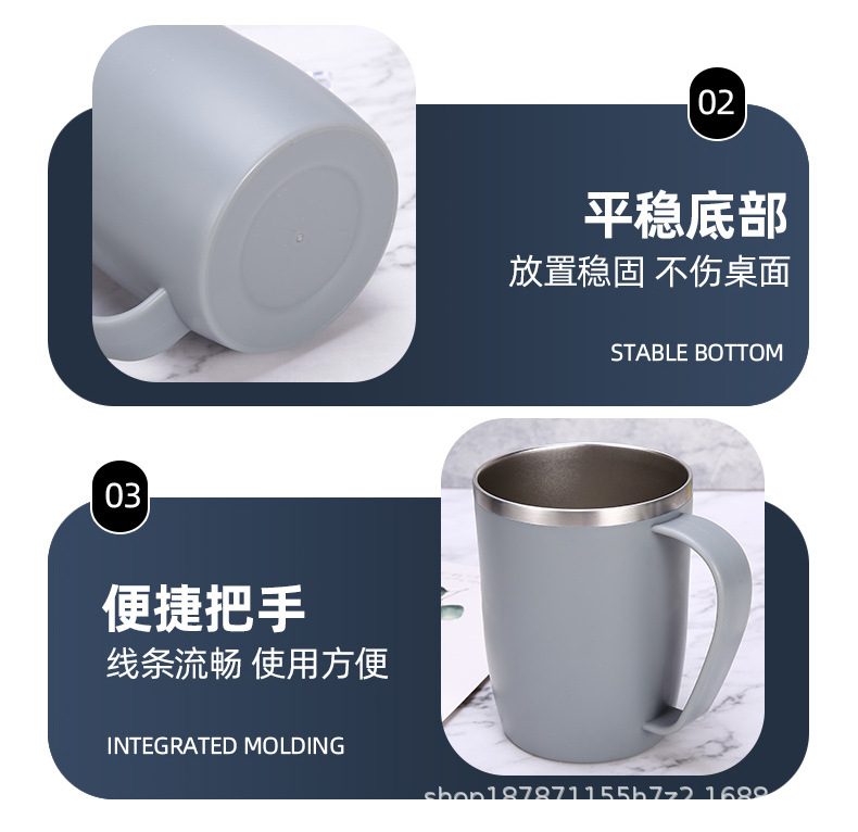 百货300ml不锈钢漱口杯牛奶杯双层咖啡杯儿童水杯洗漱杯牙刷杯缸详情32