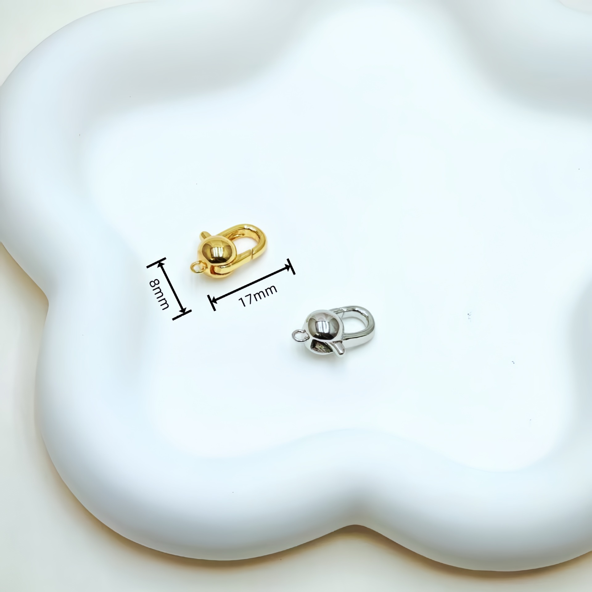 diy铜镀18K真金手工异型龙虾扣饰品配件批发 保色万能扣串珠手链详情17