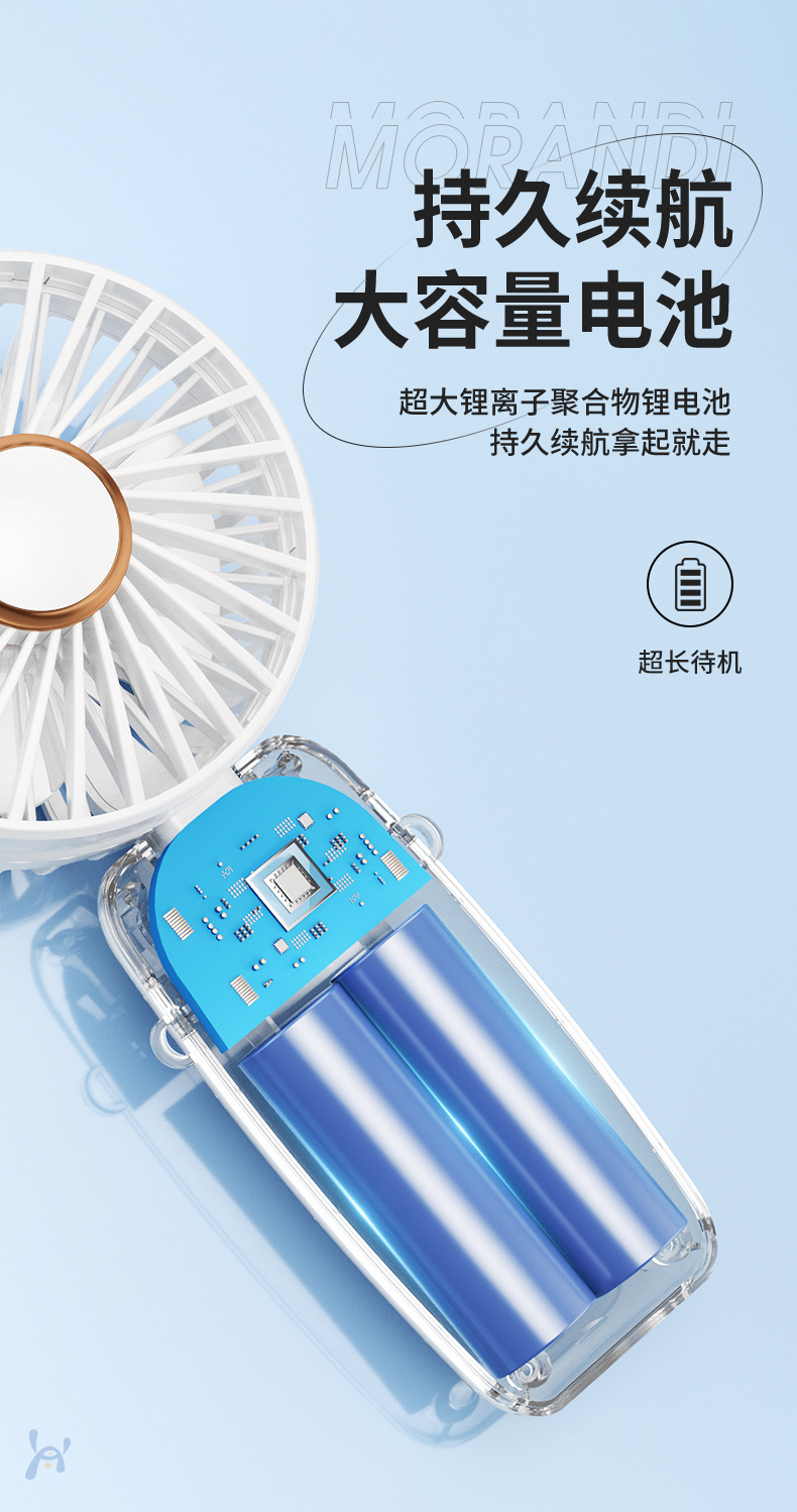 跨境新款手持风扇 usb迷你便携式学生小风扇数显折叠香薰小电风扇详情16