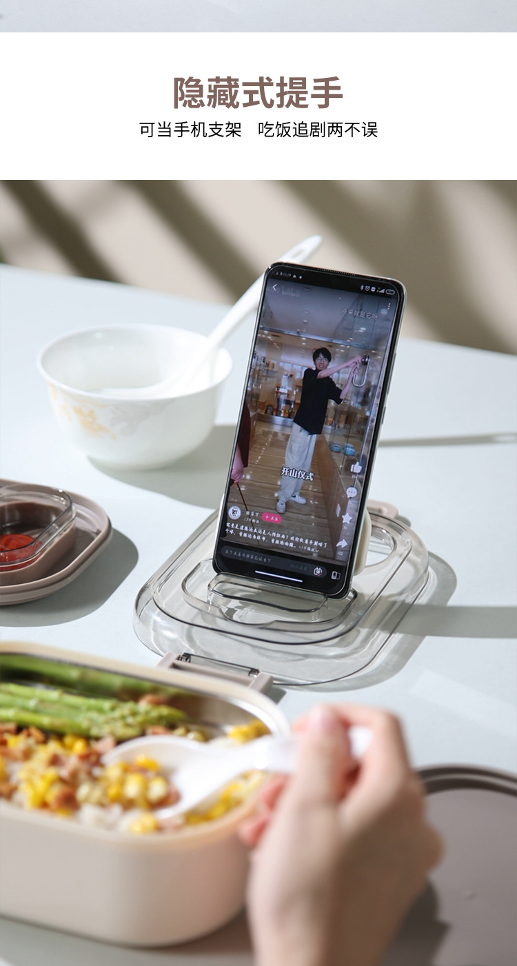 日式上班族饭盒双层便当盒不锈钢加热餐盒套装学生餐具上学微波炉详情6