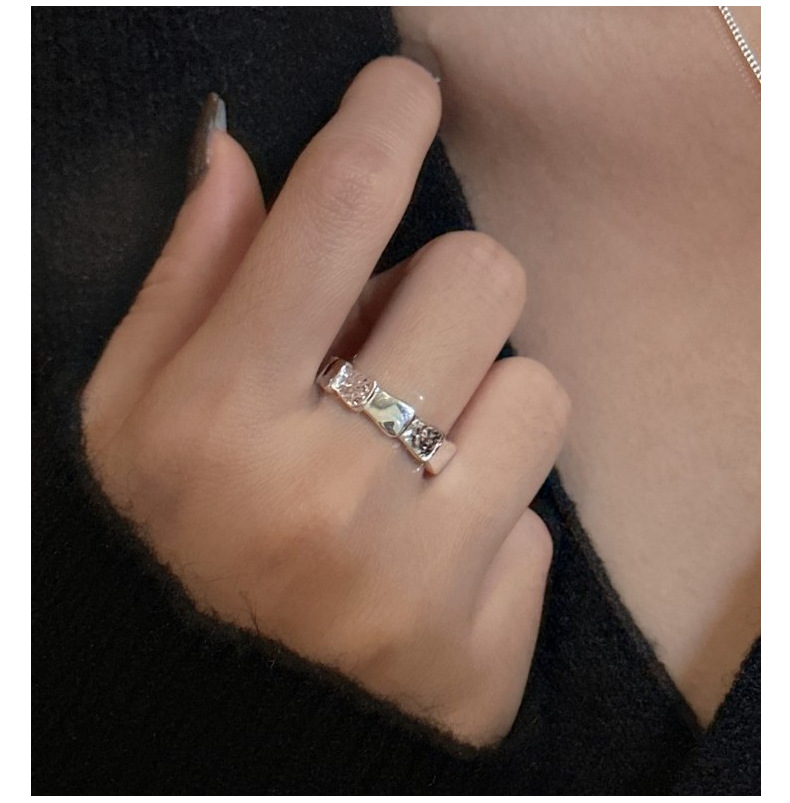 S925 sterling silver Korean-style niche design and texture scale ring, Korean-style fashionable texture simple ring wholesale pic 8