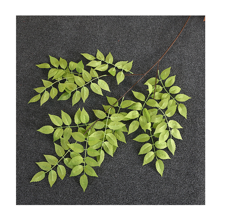 仿真凌霄叶绿植婚庆软装榕树叶绢花森系花排办公文化园艺装饰品详情11