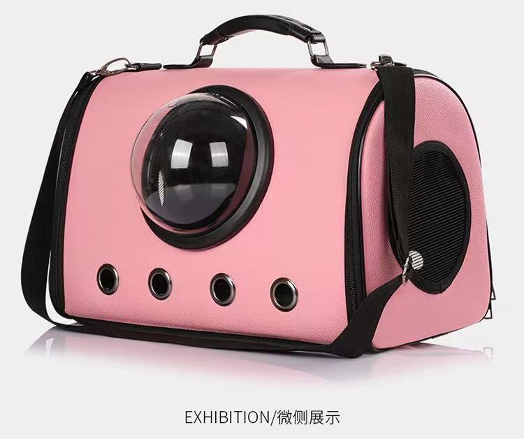 Wholesale of portable pet bags, horizontal cat bags, space capsule large space pet backpacks, PU mobile transparent portable portable bags for going out pic 14