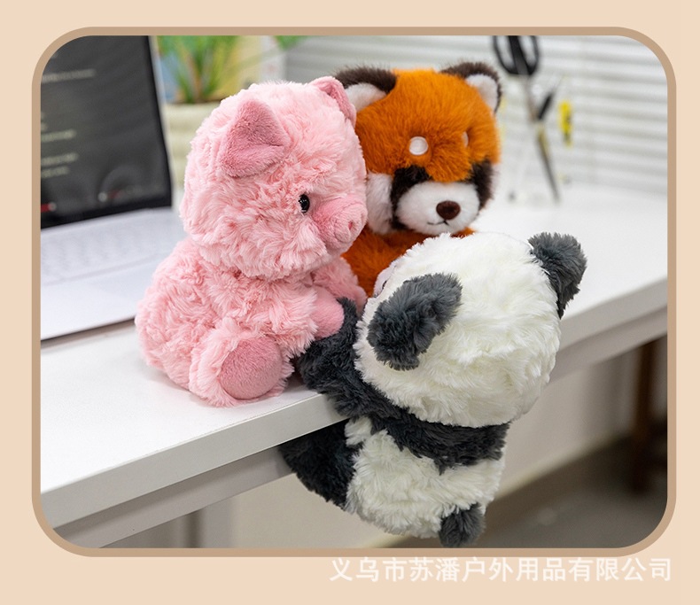 新款跨境桌面陪伴系列浣熊小猪小象熊猫小鸡毛绒玩偶办公摆件可爱公仔礼物详情12