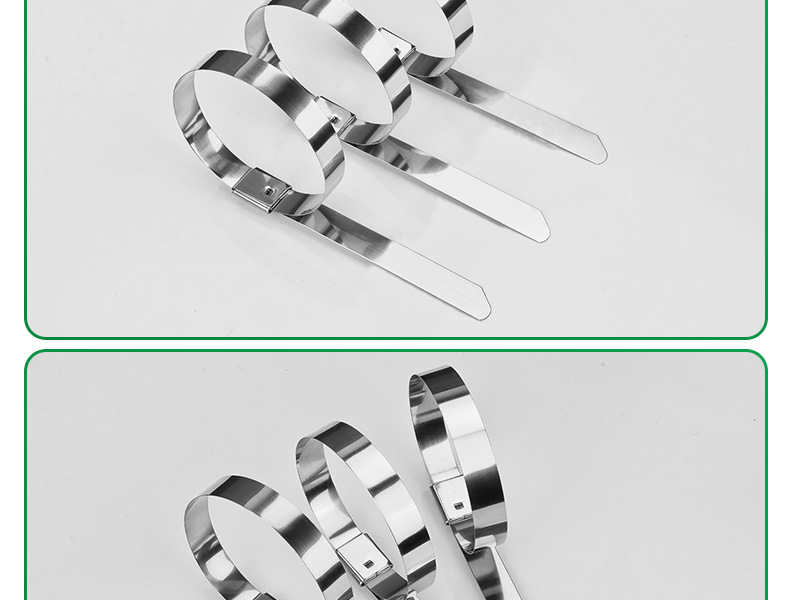 304不锈钢扎带4.6*300自锁式金属船用束线带户外耐高温绑电缆钢带详情19