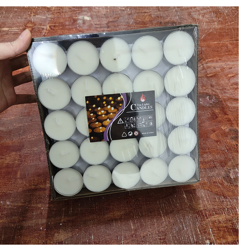 Wholesale of 100 box-packed 4-hour smokeless candle tea brewing paraffin wax birthday confession small candles, 50 round pieces pic 17