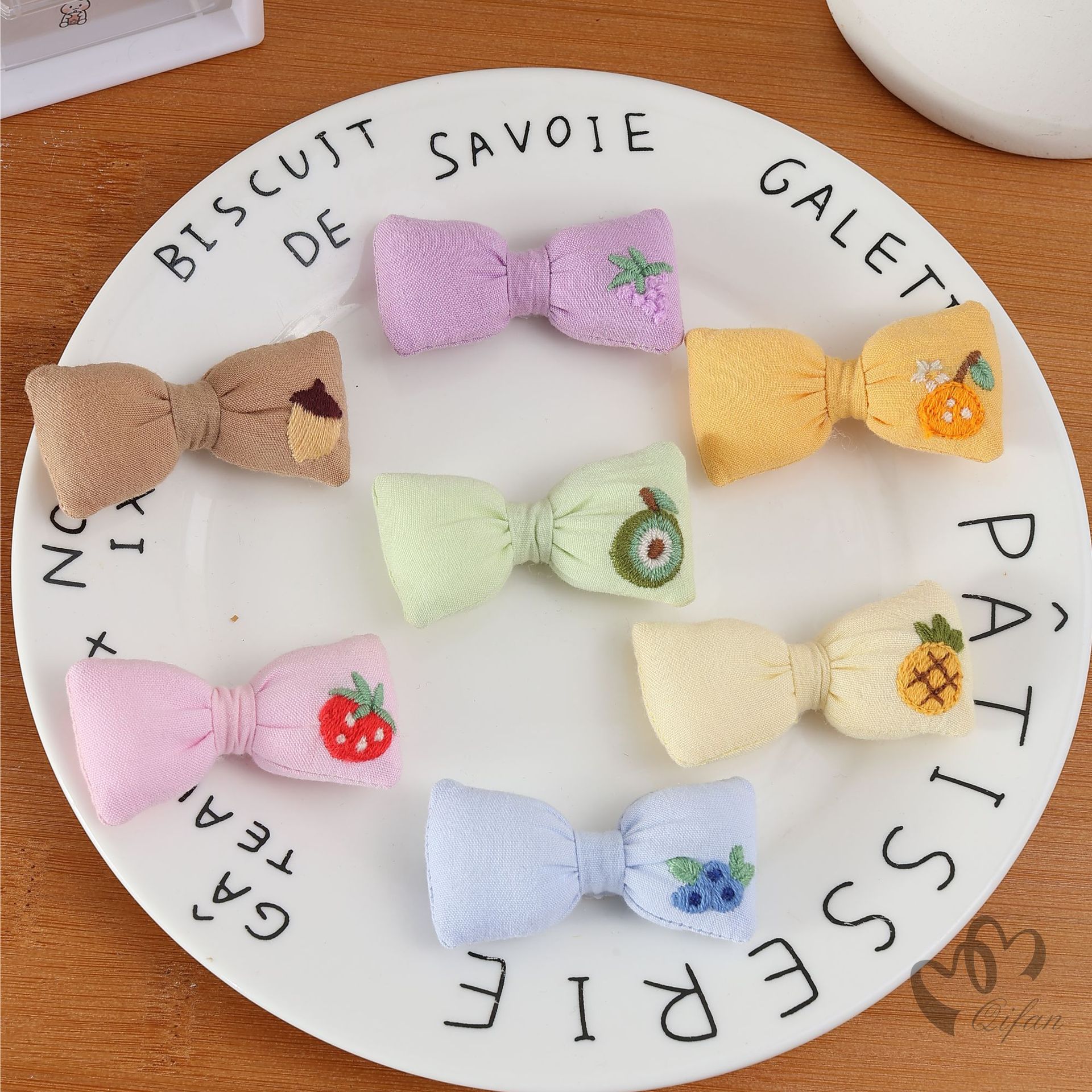 儿童布艺diy饰品配件 韩版刺绣小枕充棉小号蝴蝶结发饰材料鞋服配详情4