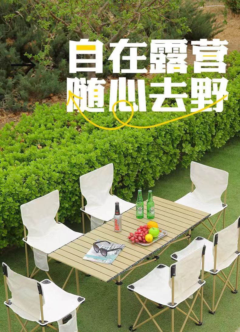 Wholesale outdoor folding tables, metal egg roll tables, portable camping picnic tables, street vending tables, camping barbecue, self-driving Tours pic 11