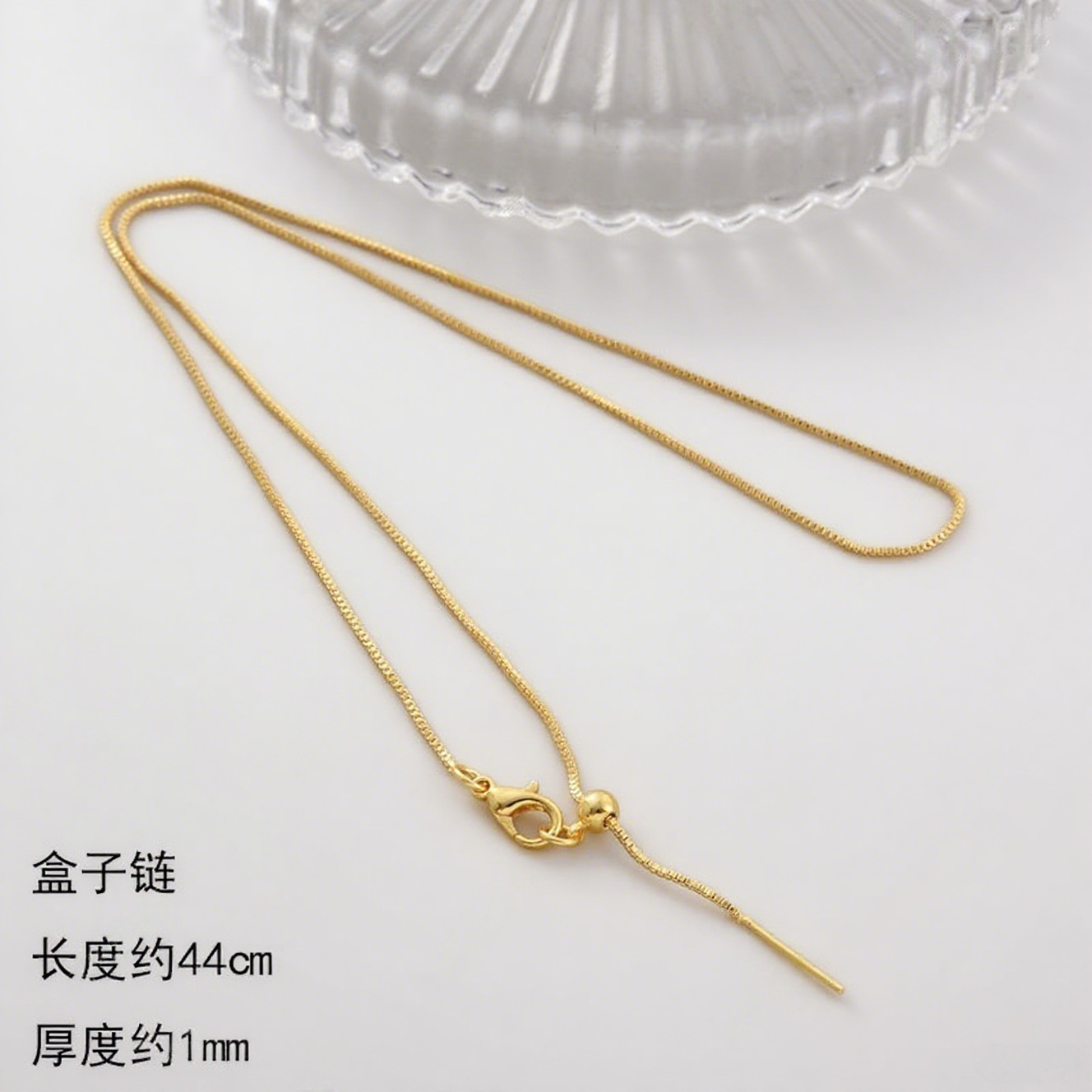 Color-preserving collarbone chain, O-shaped chain, ball chain, Chopin chain, box chain, adjustable necklace, lobster clasp, universal chain diy pic 9