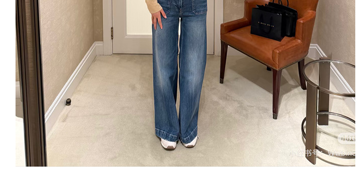 PL blue jeans for men and women, high-waisted loose, casual, versatile, wide-leg trousers with patch pockets, European and American style 2026 new style pic 30