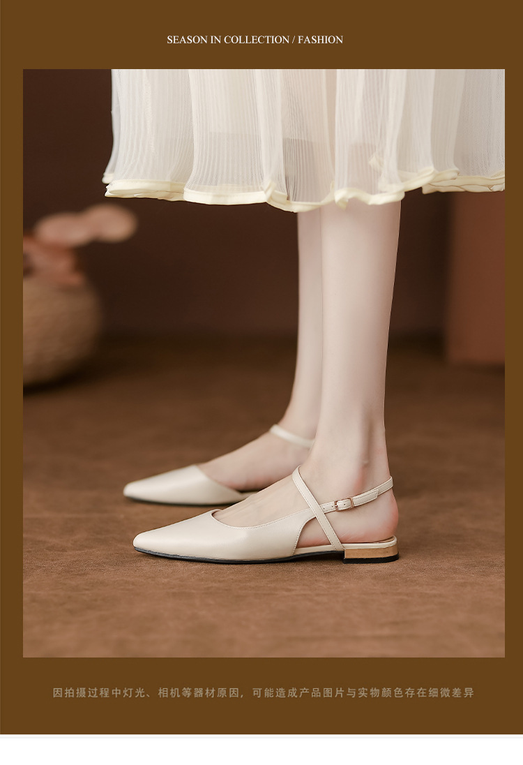 女鞋夏季女2025法式不累脚单鞋舒适平底气质后空包头凉鞋女时尚详情4