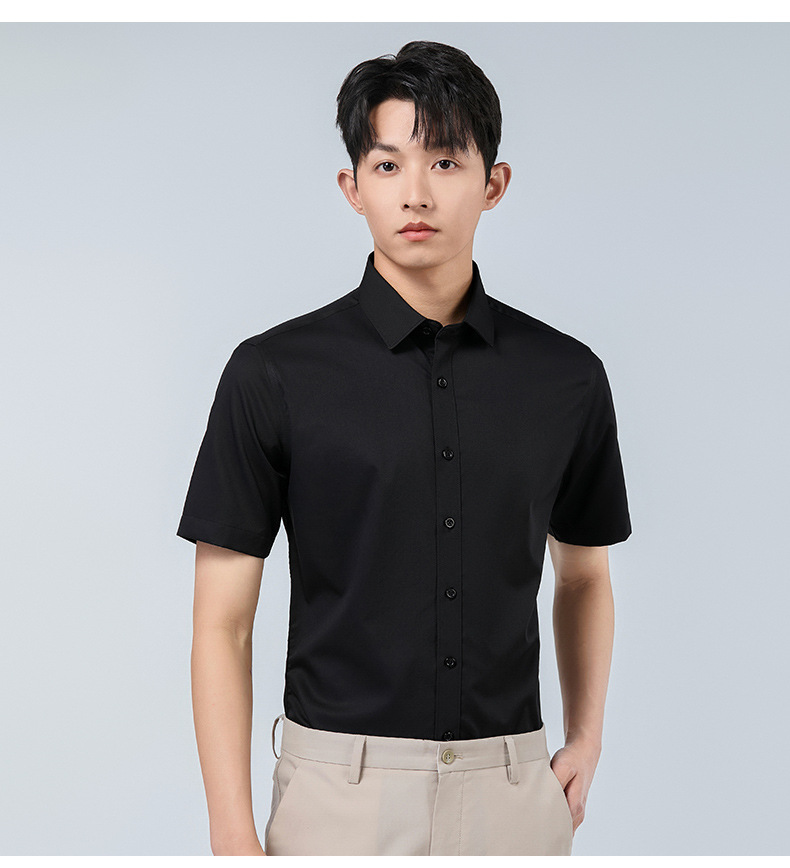 Modal short-sleeved shirt for men, summer stretch wrinkle-free business casual top, new summer commuter shirt pic 20